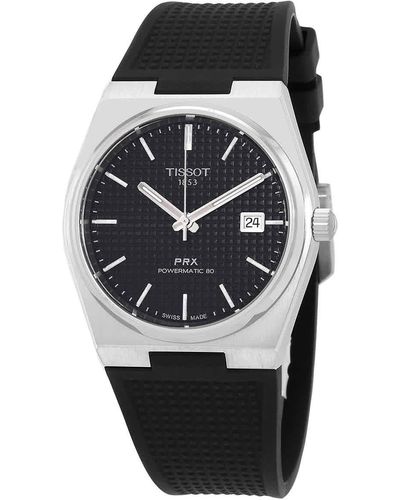 Tissot S Prx Powermatic 80 316l Stainless Steel Case Automatic Watches - Black