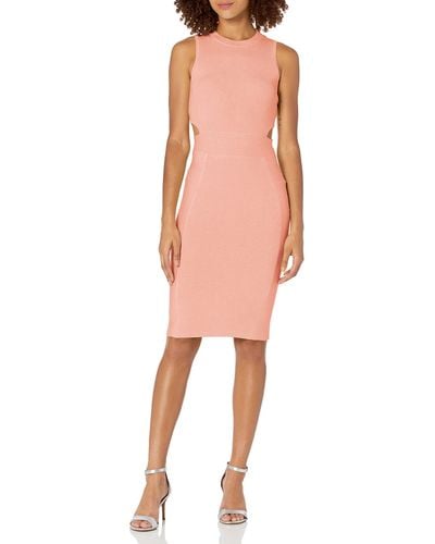 Guess Essential Sleeveless Cutout Rib Allison Dress - Pink