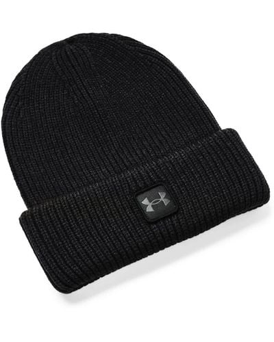 Under Armour Halftime Ribbed Beanie Hat, - Black