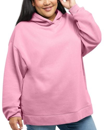 Hanes S Ecosmart Plus Size Fleece Hoodie - Pink