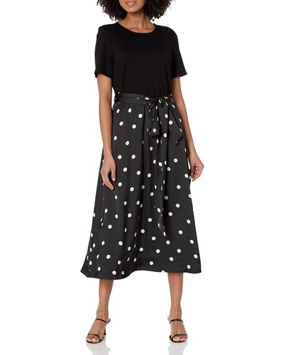 Ann Klein Black Lace & Cream Dress