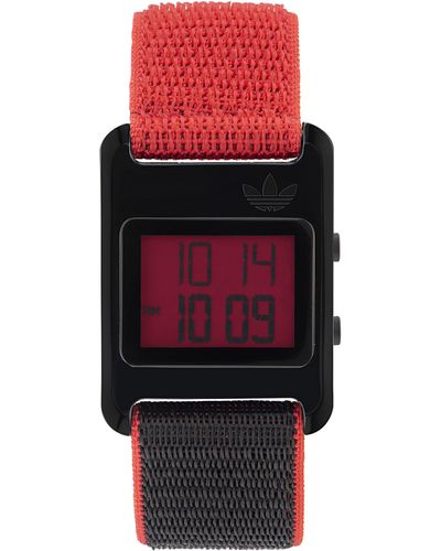 adidas Black/red Fabric Strap Watch - Rood