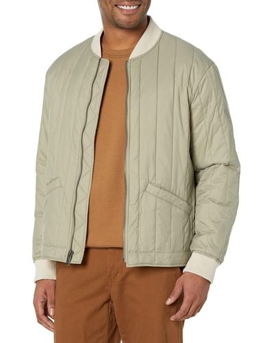 Dockers Channel Quilted Open Bottom Bomber Jacket - Natural