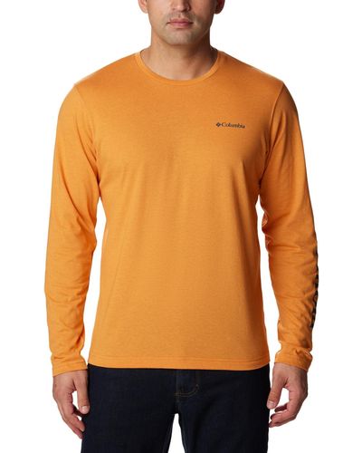 Columbia Thistletown Hills Long Sleeve Logo Tee T-shirt - Orange