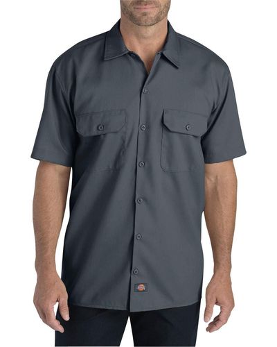 Dickies Big And Tall Short-sleeve Work Shirt - Blue