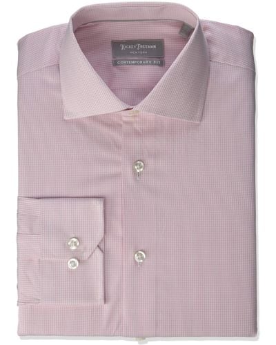 Hickey Freeman Contemporary Fitted Long Dress Shirt - Pink