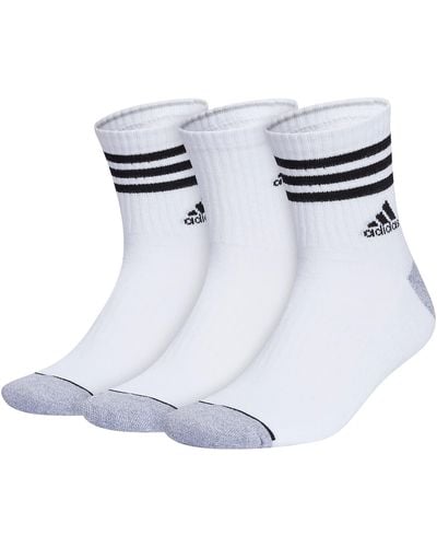 adidas 3-stripe High Quarter Socks With Arch Compression - White