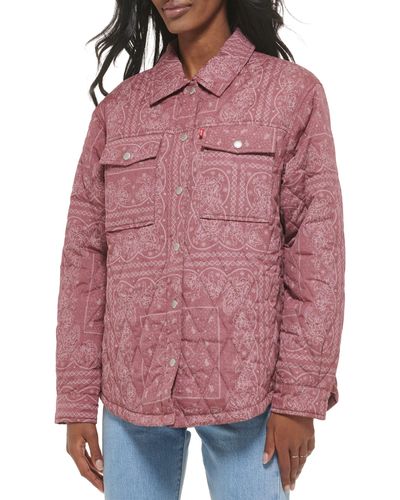 Levi's Diamond Quilted Shirt Jacket - Red