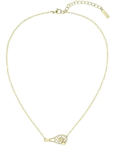 Lacoste 2040036 Jewelry Winna Ionic Thin Gold Plated Pendant Necklace Color: Yellow Gold - White