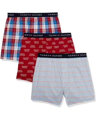 Tommy Hilfiger Woven Boxer Multipack - Red