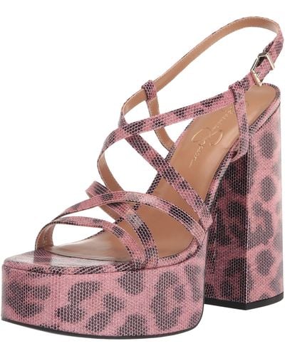 Jessica Simpson Salih Block Heel Platform Sandal Wedge - Pink