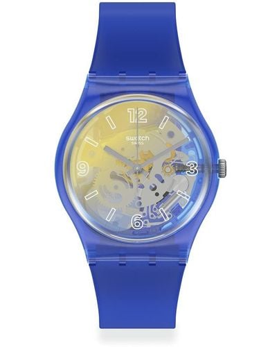 Swatch Yellow Disco Fever Watch - Blue