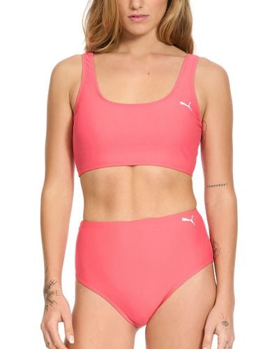 PUMA Bikini Top & Bottom Swimsuit Set - Pink