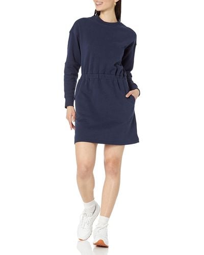 Amazon Essentials Waisted Sweatshirt Dress - Blue