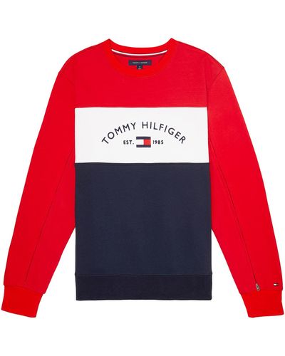 Tommy Hilfiger Unisex Adult With Iv Access Sweatshirt - Red