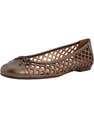 French Sole Checkers Flat,pewter,11 M Us - Brown