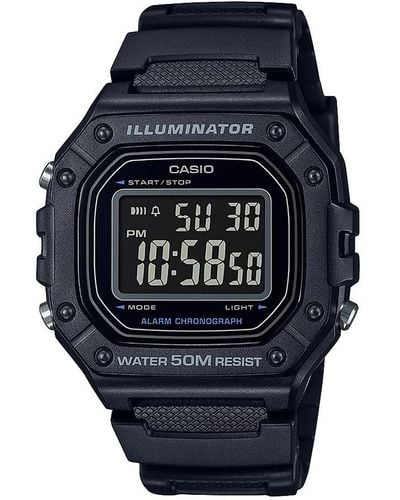 G-Shock Illuminator Daily Alarm Chronograph Digital Stopwatch W218h-1bv - Blue