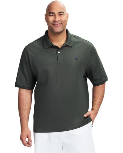 Izod Big And Tall Advantage Performance Short Sleeve Polo Shirt - Gray