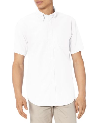 Brooks Brothers Short Sleeve Button Down Original Oxford Cotton Solid Sport Shirt - White