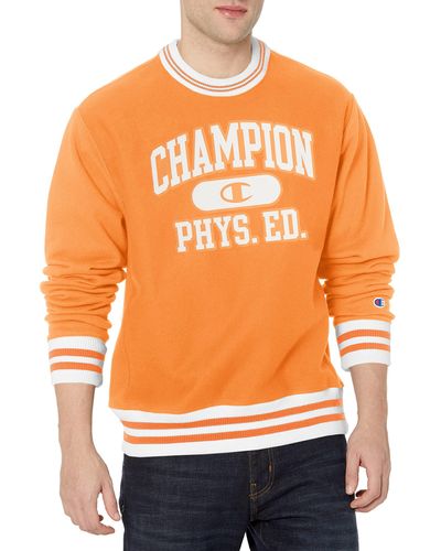 Champion Mens Premium Reverse Weave Crew - Orange