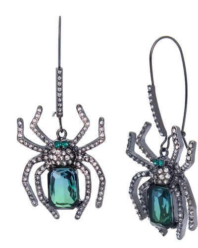 Betsey Johnson Halloween Spider Dangle Earrings - Blue