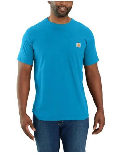 Carhartt Big & Tall Force Relaxed Fit Midweight Short-sleeve Pocket T-shirt - Blue