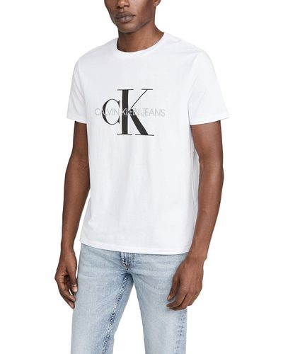 Calvin Klein Overlay Box Logo Short Sleeve T-shirt in Blue for Men | Lyst