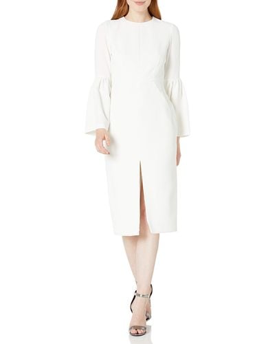 JILL Jill Stuart Cocktail Dress With Front Slit And Bell Sleeves - White
