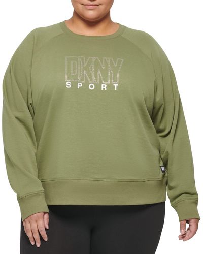 DKNY Plus Size Pullover Sweatshirt - Green