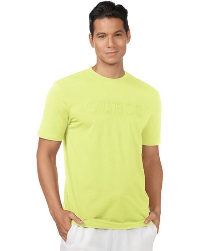 Guess Short Sleeve Alphy T-shirt - Yellow