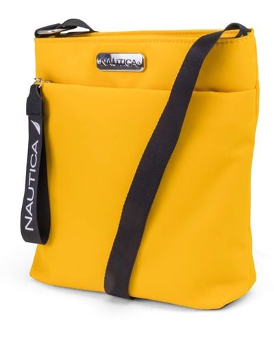 Nautica Cn1183/n70 Womens Diver Nylon Small Crossbody Bag Purse With Adjustable Shoulder Strap Cross Body - Yellow