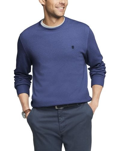 Izod Big Advantage Performance Crewneck Fleece Pullover Sweatshirt - Blue