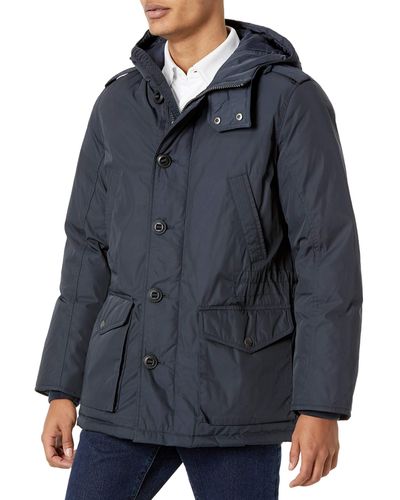 Tommy Hilfiger Poly Twill Full-length Hooded Parka - Blue