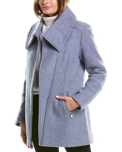Asymmetrical bouclé walker coat cheap