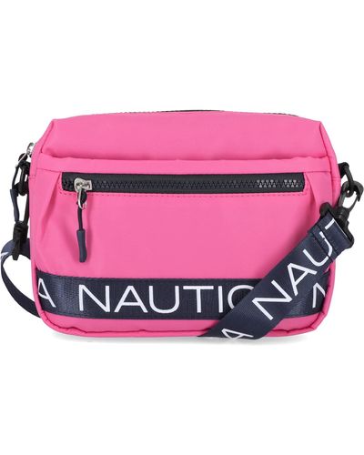 Nautica Nylon Bean Crossbody/Belt Bag with Adjustable Shoulder Strap - Rose