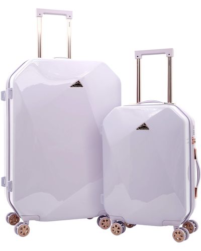 Kensie Only Shiny Diamond Hardside Spinner Luggage - Purple