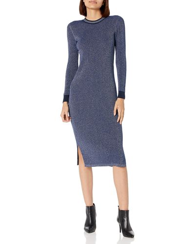 Scotch & Soda Rent The Runway Pre-loved Lurex Knitted Midi Dres - Blue