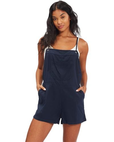Billabong Womens Out N About Overall Shorts - Blue