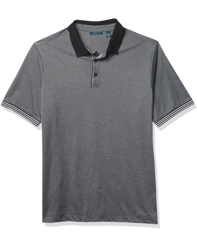 Perry Ellis Big And Tall Icon Polo Shirt With Solid - Gray