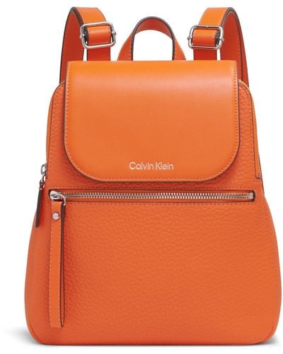 Calvin Klein Reyna Novelty Key Item Flap Backpack - Orange