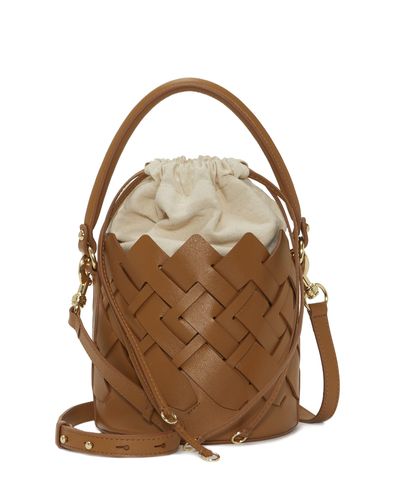 Vince Camuto Keanu Genuine Leather Crossbody Bag - Brown