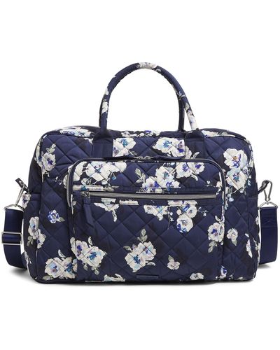 Vera Bradley , Performance Twill Weekender Travel Bag, Blooms And Branches Navy, One Size - Blue