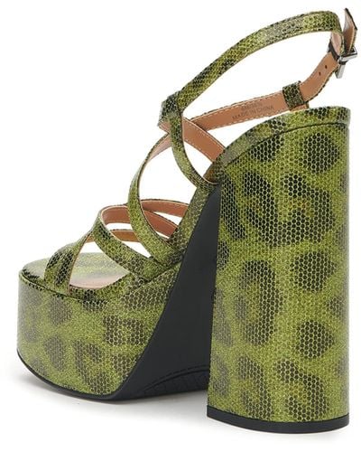 Jessica Simpson Salih Block Heel Platform Sandal Wedge - Green