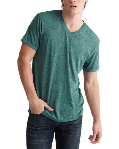 Lucky Brand Venice Burnout V-neck Tee Shirt - Green
