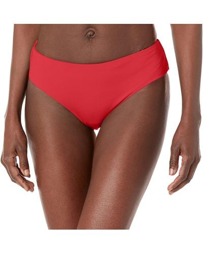 Hurley Womens Solid Full Bikini Bottoms - Red