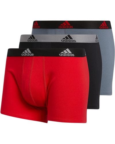 adidas Stretch Cotton Boxer Brief Underwear - Red