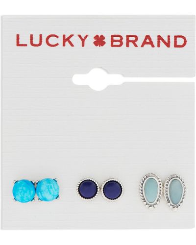 Lucky Brand Set Stone Stud Set - White