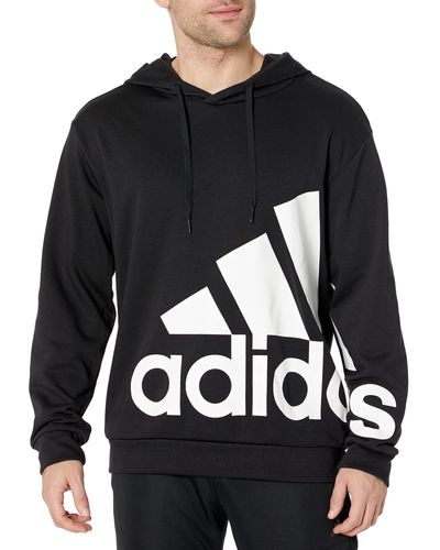 adidas Essentials Giant Logo French Terry Hoodie - Black