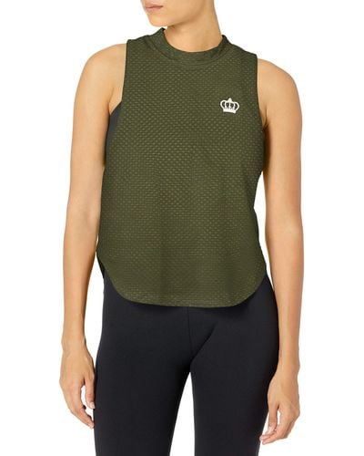 Juicy Couture Dropped Armhole Mock Neck Tank - Green