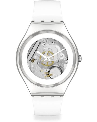 Swatch Armbanduhr aus reinem weißem Irony-Quarz - Grau